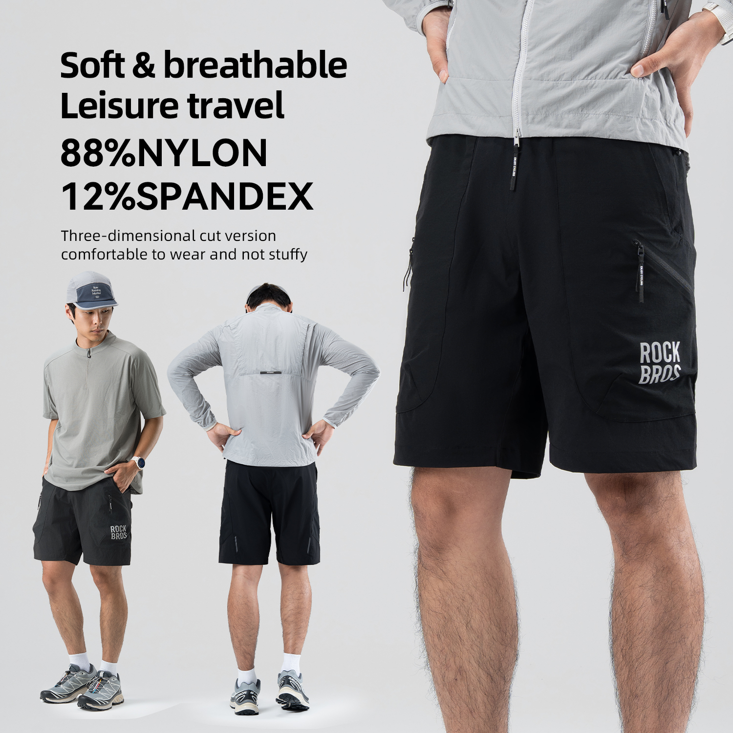 ROCKBROS Zomerfietsbroek Ademende fietsbroek MTB Road Sport Reflecterende fietsbroek Comfortabele shorts met meerdere zakken