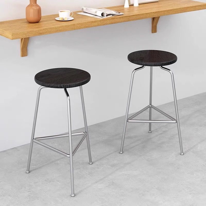 Taburete de Bar, silla alta de diseño, asiento de madera de arte del hierro, escritorio frontal nórdico, muebles sencillos inspirados en hormigas para el hogar