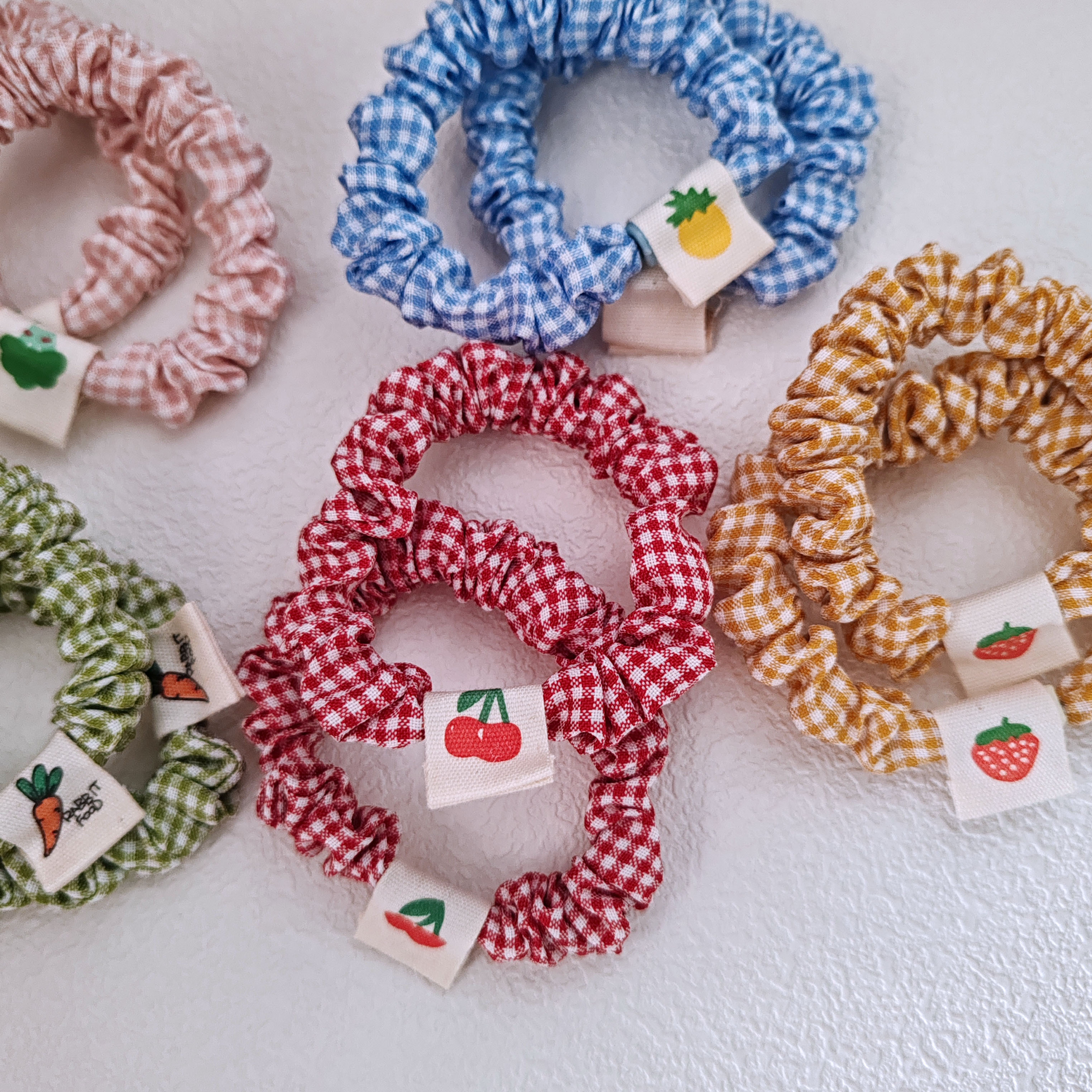2PC Kirsche Erdbeere Elastische Haarbänder Set Frauen Mädchen Kinder Haargummis Gummiband Haar Zubehör Scrunchy Seil