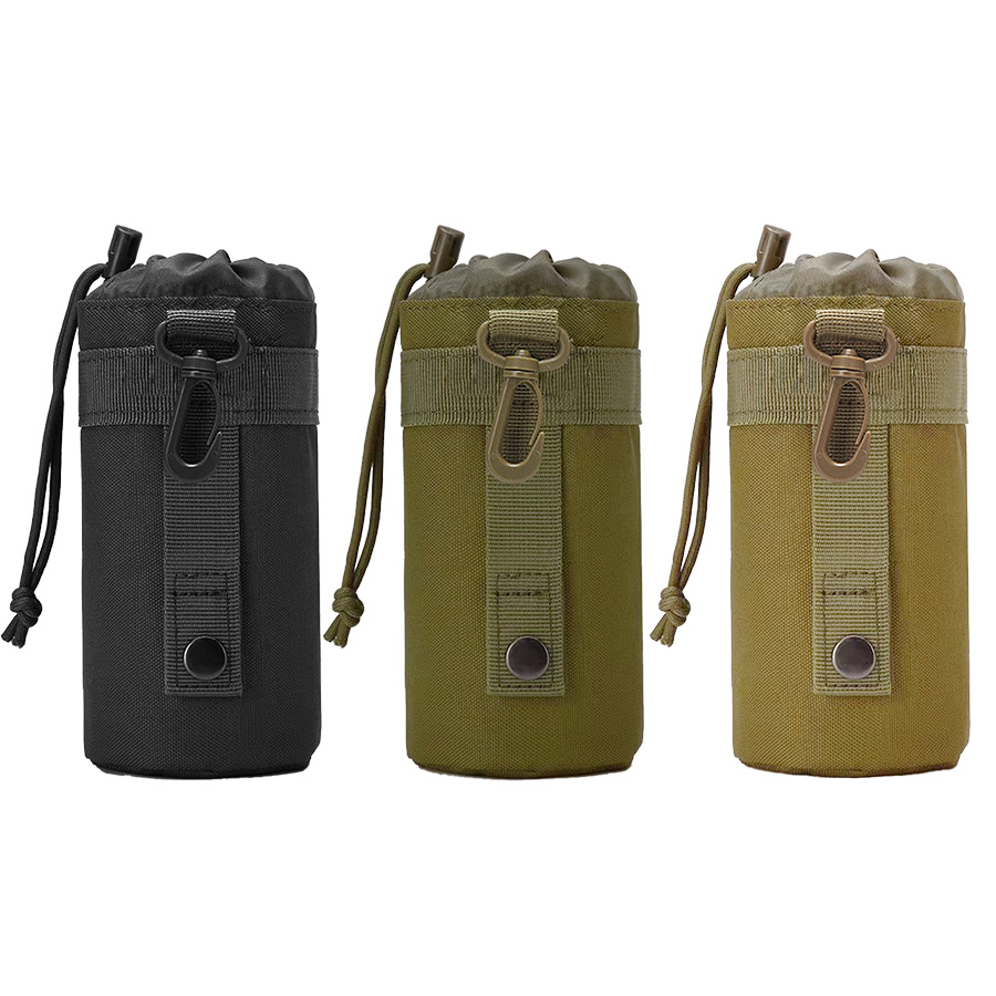 Bolsa para botella de agua Molle para exteriores, estante para acampar, senderismo, bicicleta, bolsa para botella, cuerda para tirar, bolsa para botella multifuncional