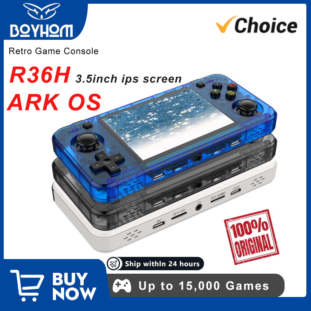BOYHOM R36H Dual-RAM & Echte Linux ARKOS Retro Handheld Klassieke Game Consoles 3,5 inch IPS Scherm Draagbare Video Speler