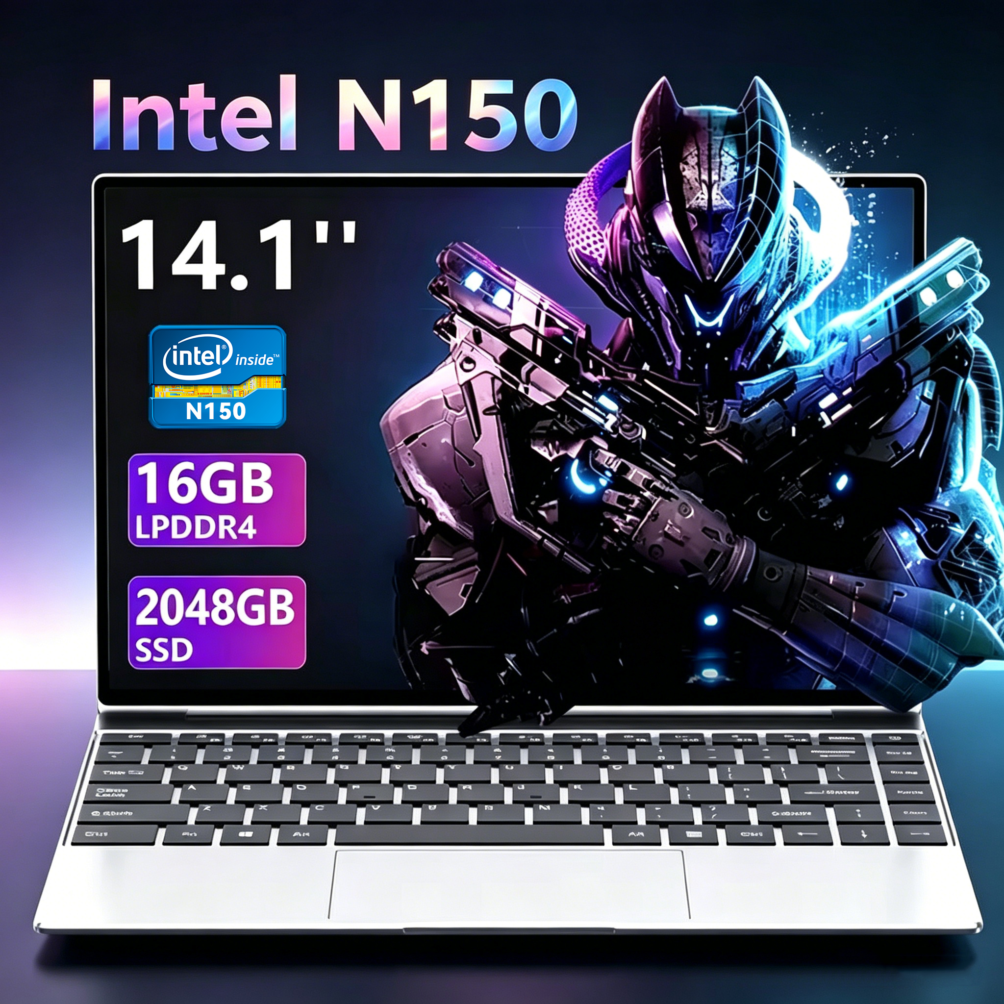 ACEKAMAS 14.1" Intel N150 Gaming laptop 16GB RAM 1TB 2TB SSD Portable laptops Windows 11 Pro Office Gaming Notebook computer PC