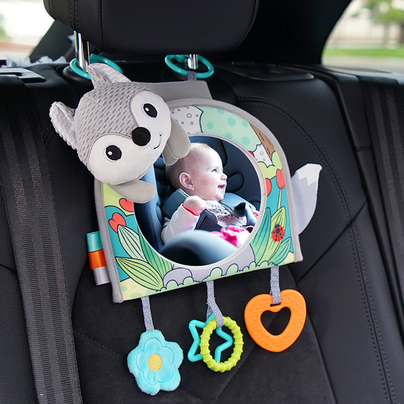 Espelho retrovisor para carro de bebê, espelho retrovisor de segurança para assento traseiro de bebê, acessórios para crianças, monitor ajustável
