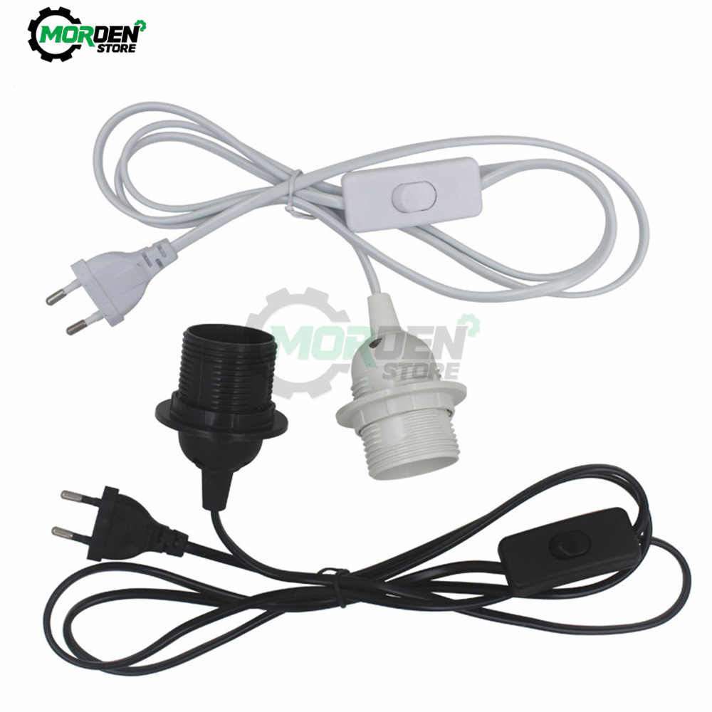 EU UNS Stecker 1,8 m Netzkabel Kabel E27 Volle Zähne Lampe Basis Halter Mit Schalter Draht Für Anhänger Led-lampen leuchte Hängen lampe