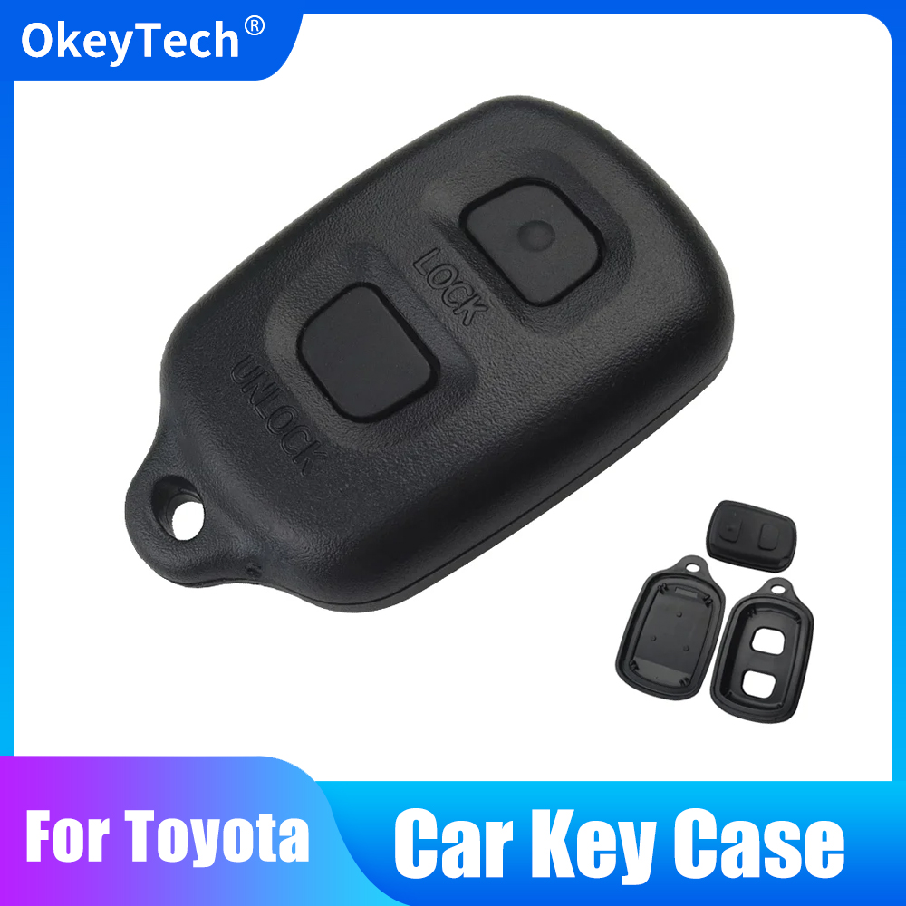 OkeyTech 2-кнопочный чехол для дистанционного ключа Toyota, чехол для бесключевого доступа, автомобильный брелок для Toyota RAV4 Corolla 1998-1999 гг.