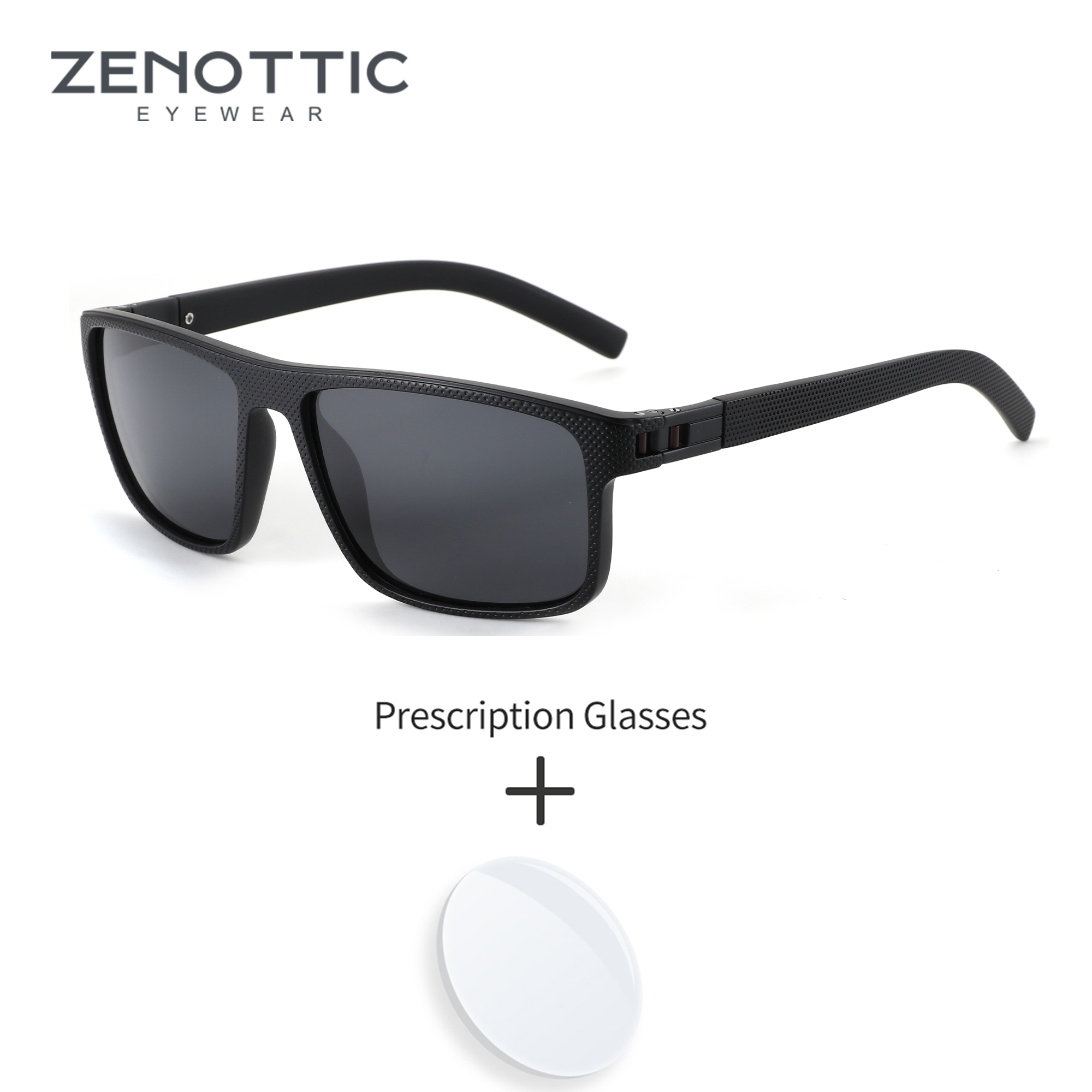 ZENOTTIC L Size Stylish Sport Square TR90 Polarized Sunglasses Prescription For Men Progressive UV400 Optical Sun Glasses