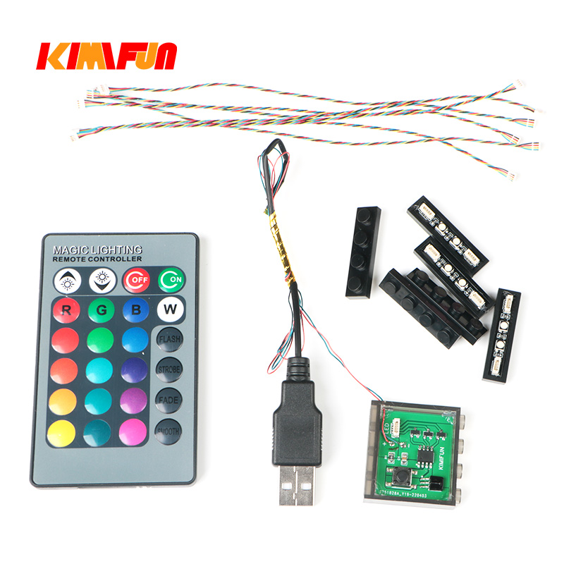 6 ชิ้น 1X4 USB รีโมทคอนโทรล RGB Light Building Block ของเล่น MOC หลายโหมด City การเปลี่ยนสี DIY ขยายอิเล็กทรอนิกส์อิฐ