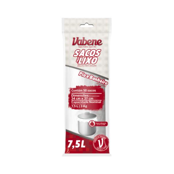 BAG TRASH PIA BATHROOM WHITE ROLL 50UN VABENE
