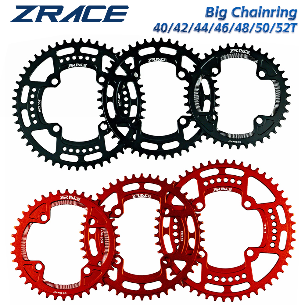 ZRACE Corone/Pignoni 40T/42T/44T/46T/48T/50T/52T BCD104, Denti a Larghezza Ridotta in AL7075 CNC, per MTB/Bici da Strada/Bici Pieghevoli/Bici Gravel