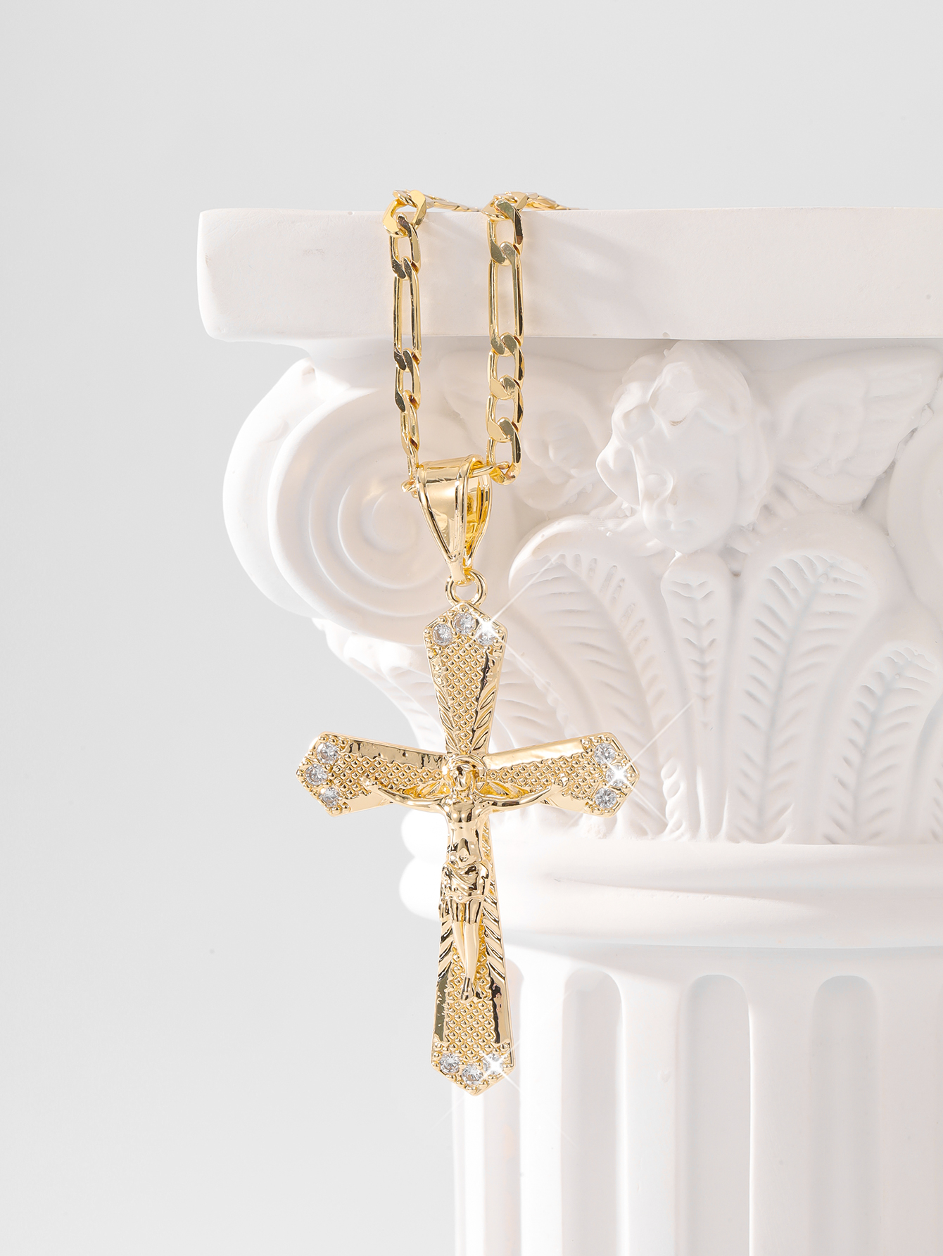 FanSibao Women's Religious Cross Pendant Necklace Christian Pendant Collar Prayer Baptism Christmas Gift