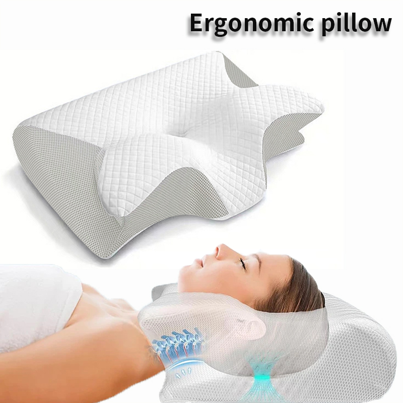 Nowa ergonomiczna poduszka z pianki memory 2 w 1 pomaga spać, chroni szyję ortopedyczną podróżną poduszkę pod kark do spania w domu