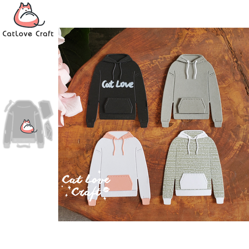 Catlove moletom roupas corte de metal dados scrapbooking estêncil cortes cartão fazendo diy artesanato gravação novos dados para 2023