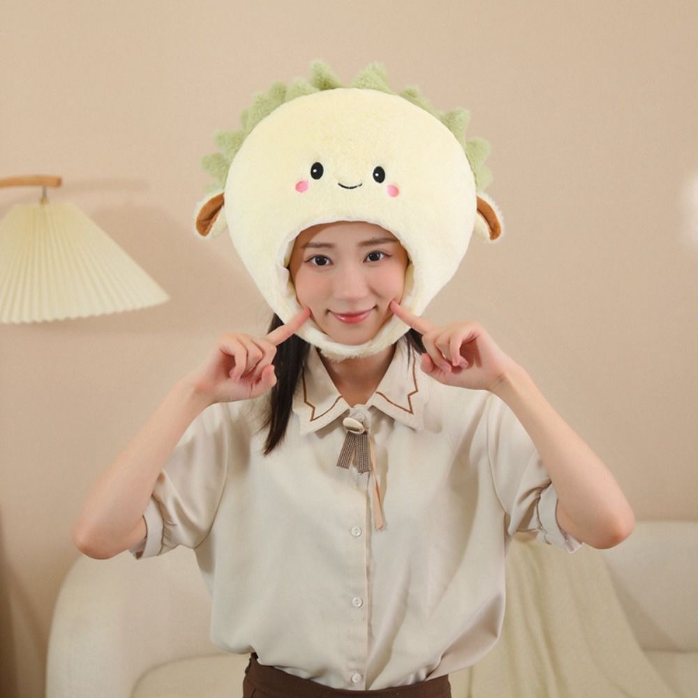 Gorro novedoso, muñeco de peluche, gorro de Durian, gorro de peluche esponjoso y cálido, colección de juguetes, gorro de felpa Durian cómodo, decoración para coche