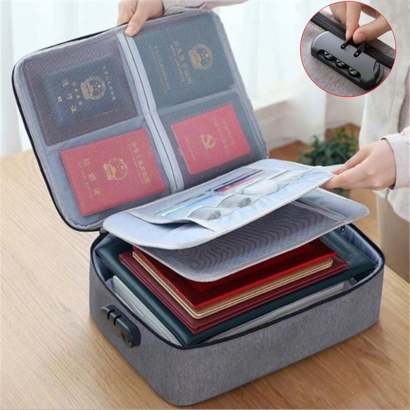 Document Organizer Aktetas A4 Maphouder Heren Dames Tas Cover Portemonnee Paspoort Thuis Veilig Functioneel Bestand Opbergdoos'][\