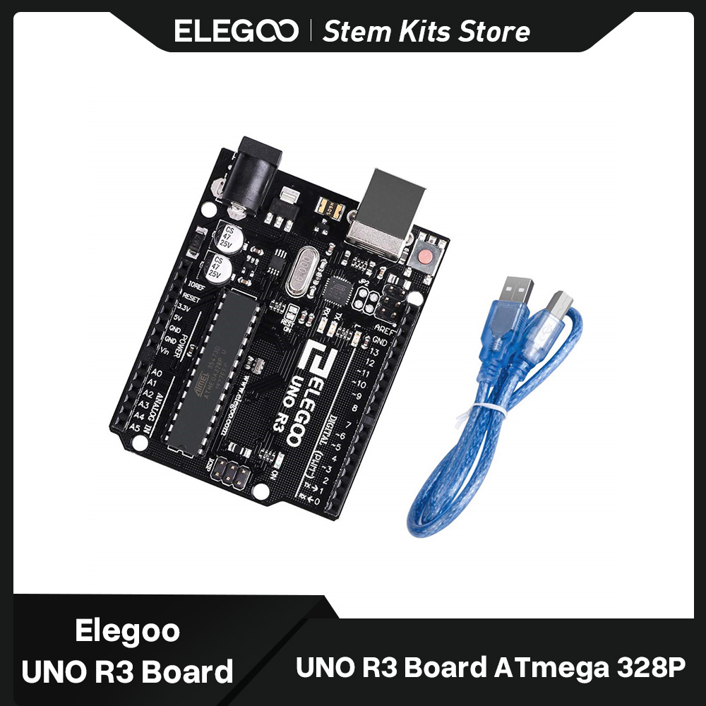 ELEGOO UNO R3 Board ATmega328P with USB Cable, Compatible with Arduino® IDE