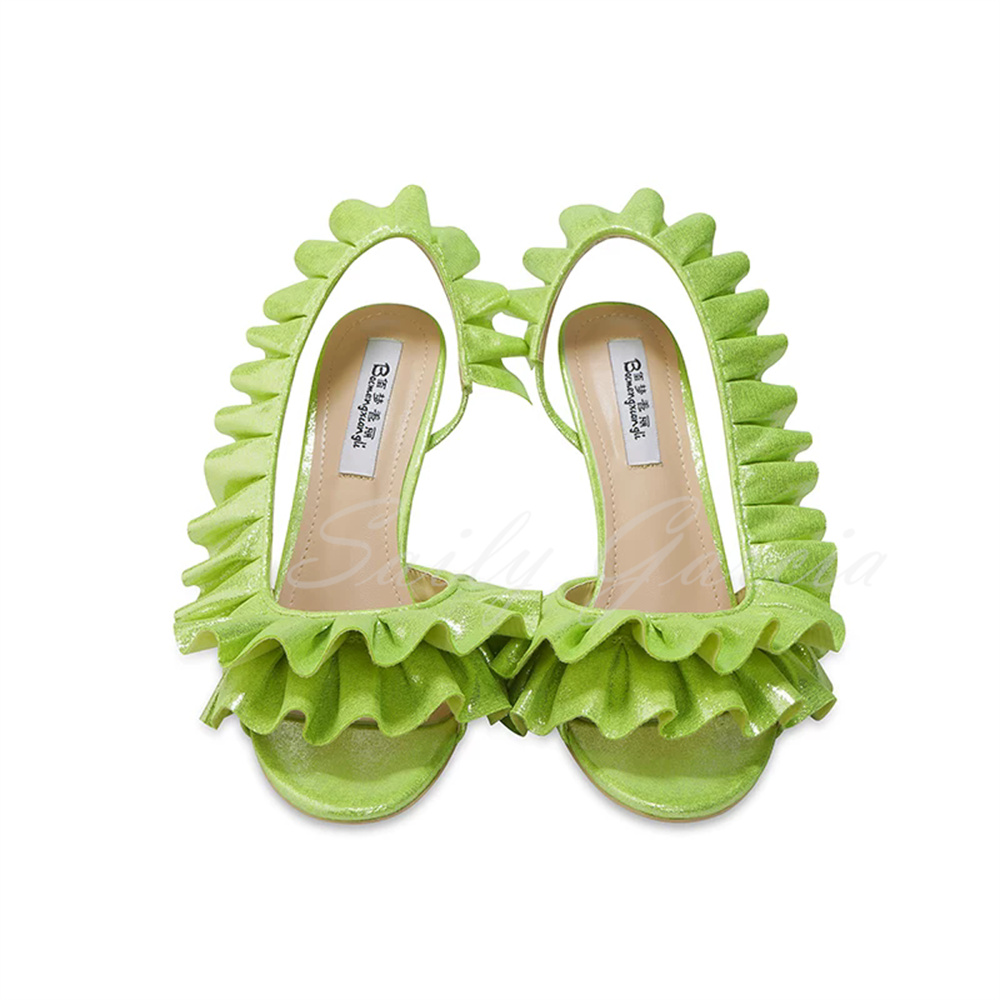 2026 Neue Trend-Sandalen mit Spitze, hohem Absatz und Gummi-Sohle, modisch bestickt, Peeptoe-Stiletto-Absatz, Slingback-Sandalen