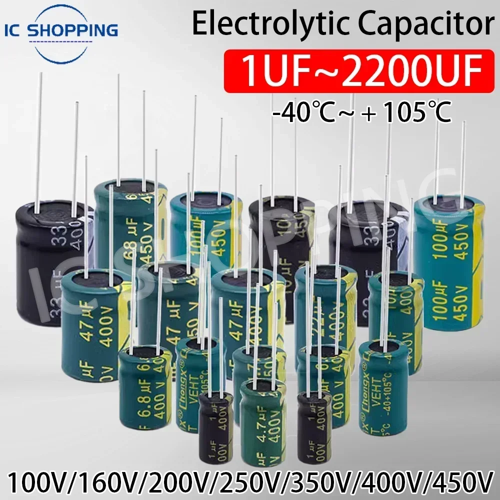 Puzzles électrolytiques en aluminium Itor, 100V, 160V, 200V, 250V, 400V, 450V, 1, 2.2, 3.3, 4.7, 10, 22, 33, 47, 68, 100, 120, 150, 220, 330, UF, 470, 1000, 2200