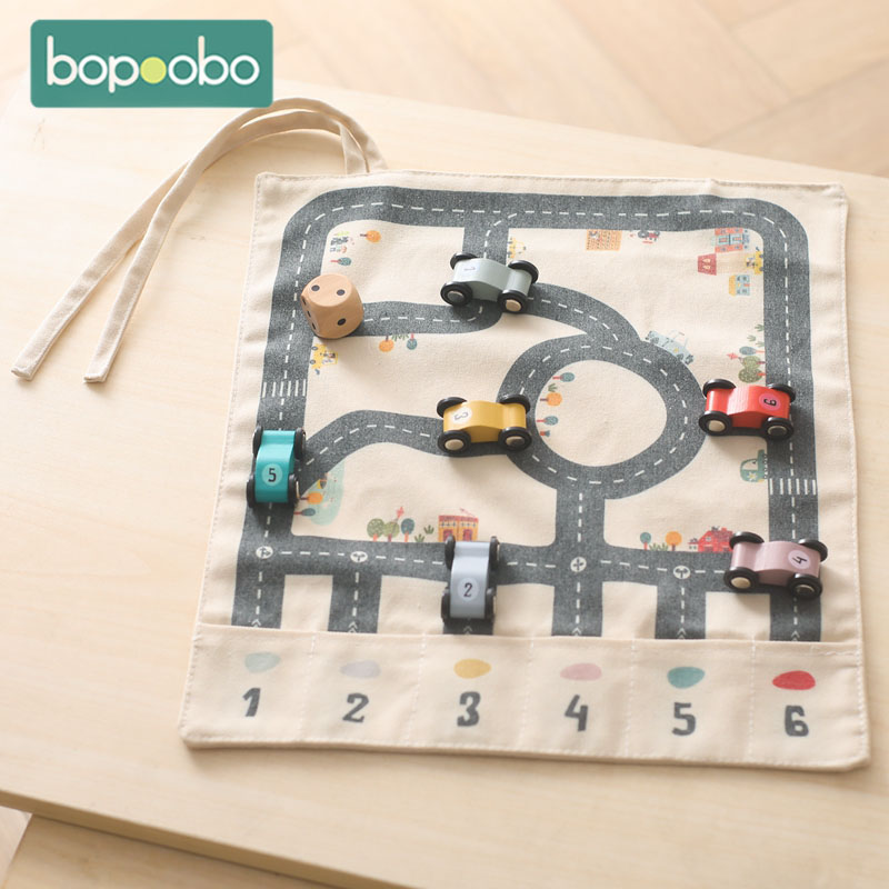 Детская игрушка Монтессори, 35*31 см, детский город, дорожная карта, игра, деревянный автомобиль, развивающая игрушка, подарок, мультяшная городская детская игра
