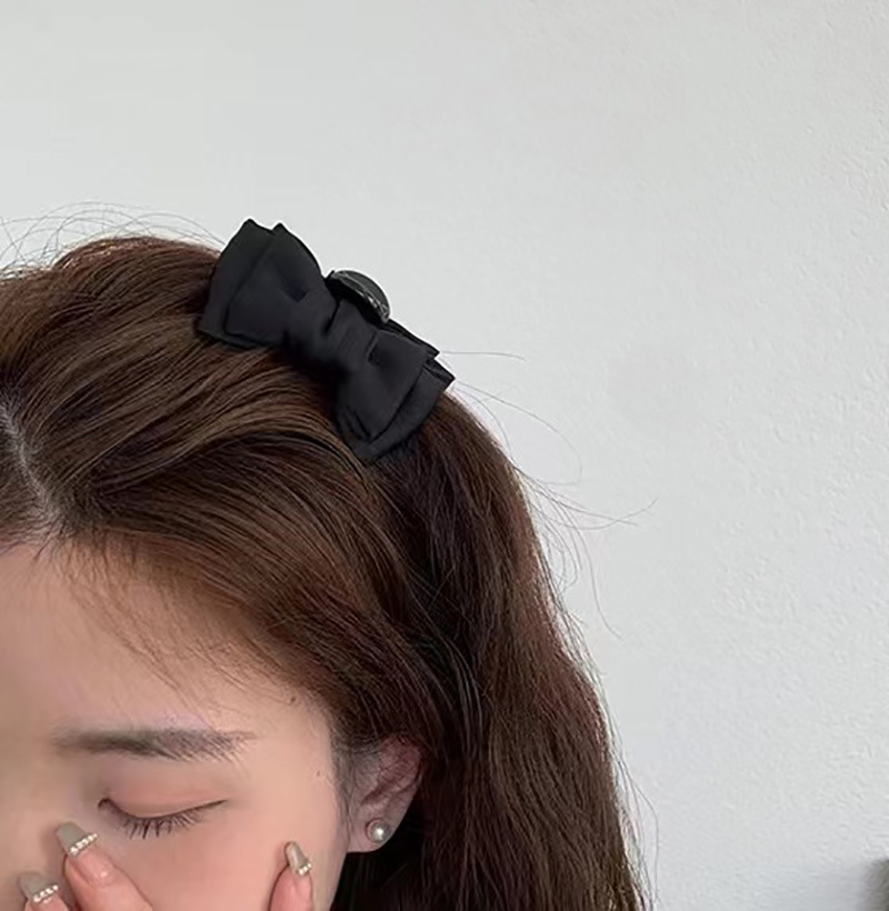 Zwarte Strik Prinses Hoofd Clip Kleine Vrouwelijke Side Fringe Hair Clip Hoofdtooi Netto Rood Nieuwe Stijl Haar Klauwen