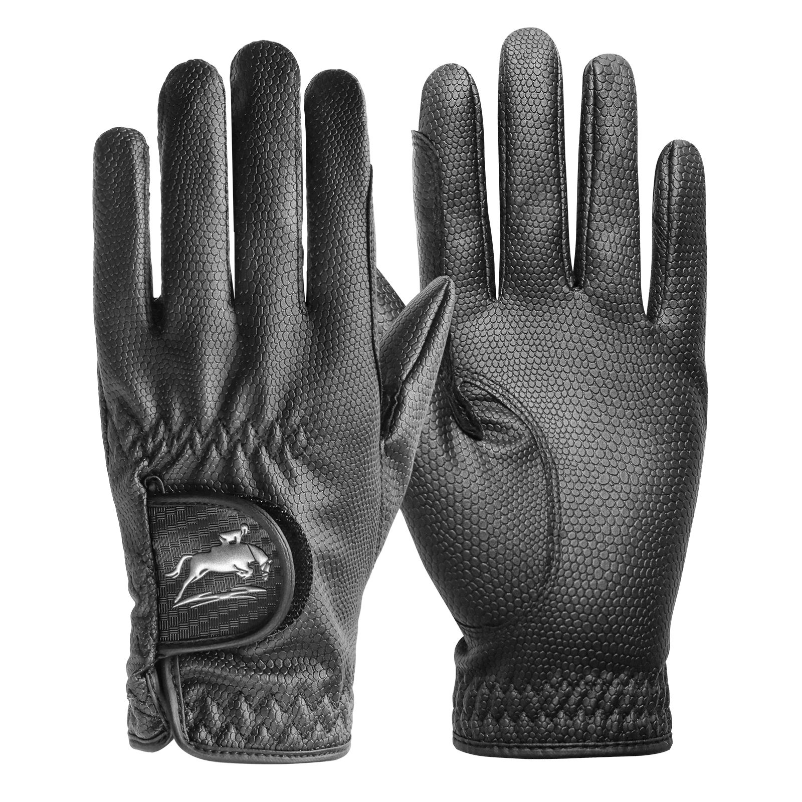 Guantes de equitación para niños de piel sintética con agarre, 1 par, guantes ligeros y transpirables para jóvenes ecuestres y para montar a caballo