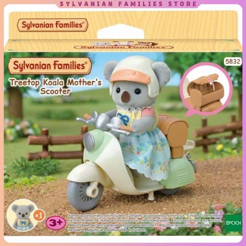 Sylvanian familles aveugle porte-clés figurines originales Koala moto jouets filles fille jouets pour enfants coffrets cadeaux