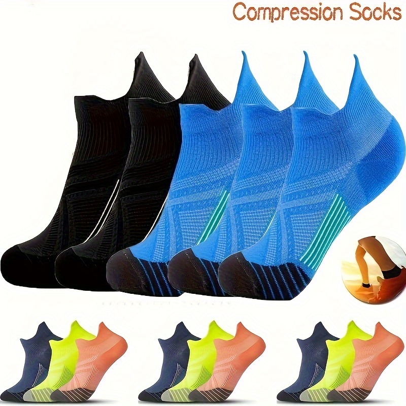 Calcetines de compresión para hombre y mujer, medias tobilleras para correr y viajar, 1 par