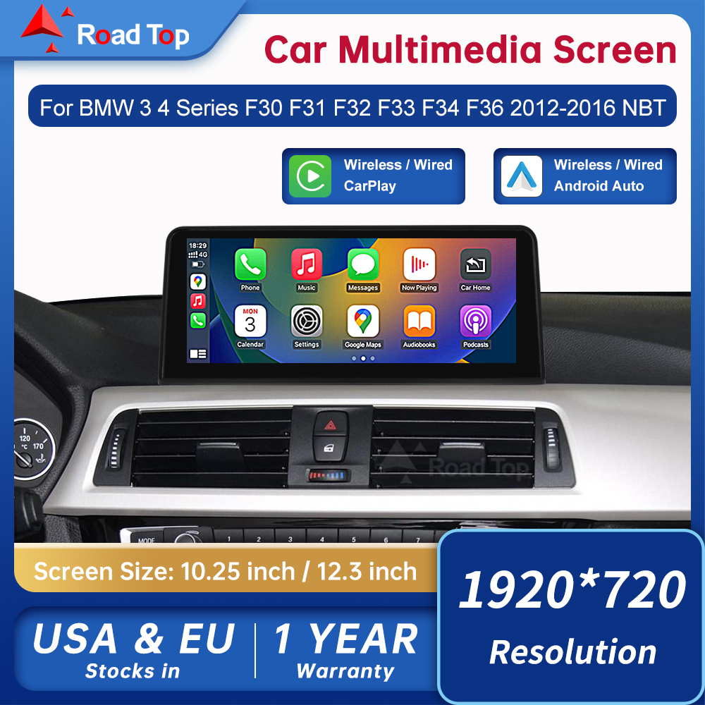 Pemutar Multimedia Tampilan Linux 10.25 ''untuk Mobil BMW 3 4 Seri F30 F31 F32 F33 F34 F36 2012-2016 NBT GPS Carplay Layar Sentuh