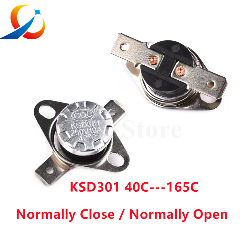Termostato bimetálico KSD301 10A, interruptor de temperatura, Control térmico, 40 ~ 160C grados Celsius, reinicio Manual, 40 65 90 95, 2 uds.