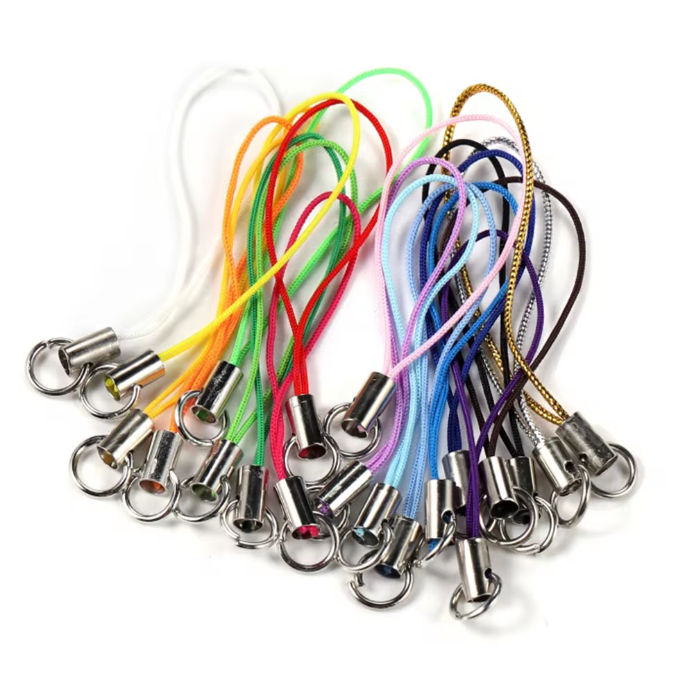 20/50/100 Uds cordón Lariat correas cierre de langosta cuerda llavero ganchos conjunto móvil dijes llavero colgante accesorios