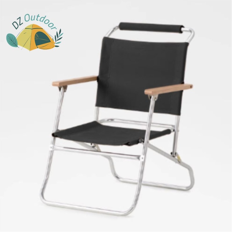 DZ Silla plegable para acampar al aire libre, silla alta británica de aleación de aluminio, respaldo portátil de ocio, silla Rover, silla de restaurante