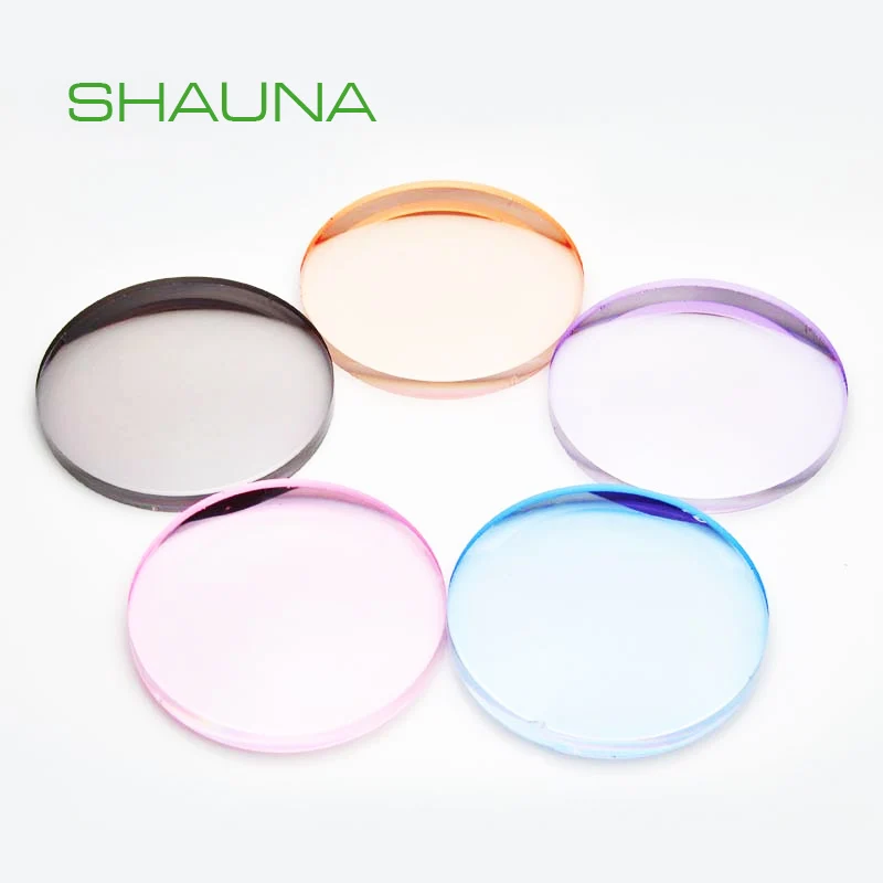 SHAUNA 1.56 1.61 1.67 1.74 Recept CR-39 Hars Asferische Kleurrijke Bril Lenzen Bijziendheid Verziendheid Presbyopie Optische Lens Di