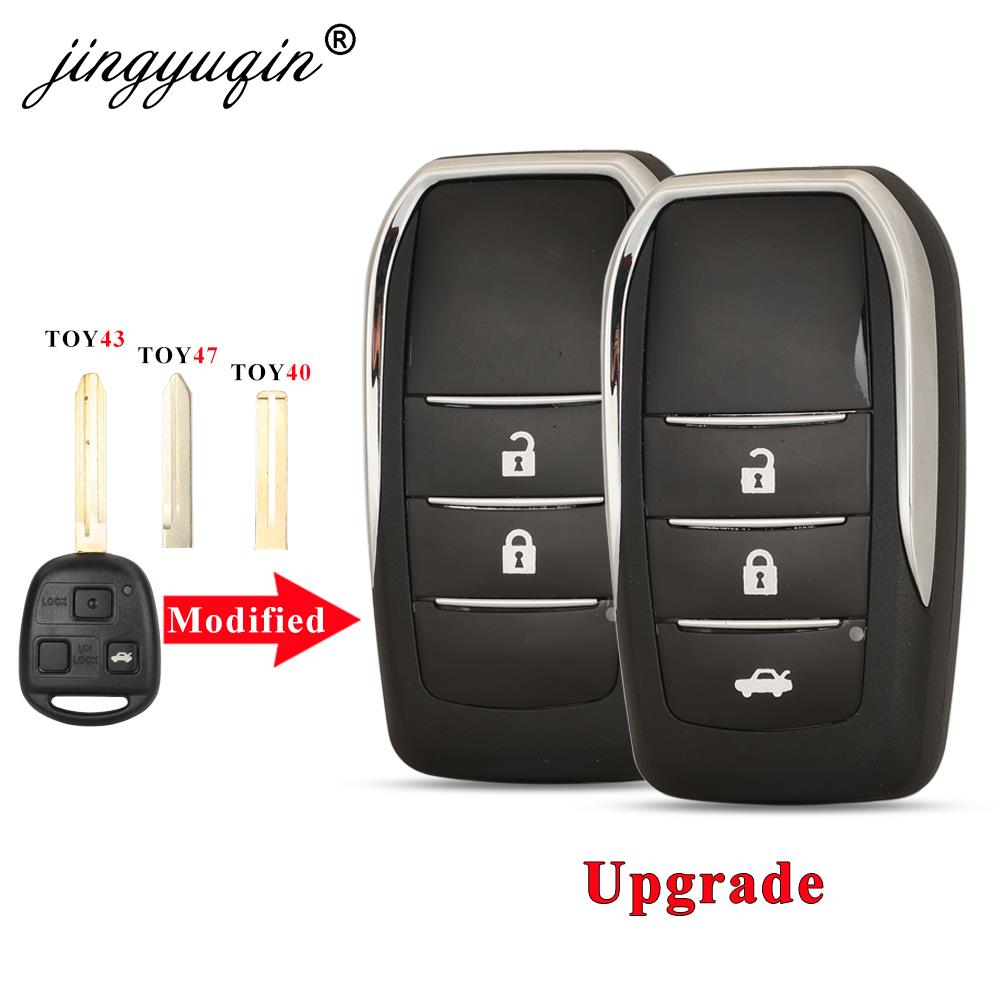 Jingyuqin Gemodificeerde Flip Afstandsbediening Sleutel Shell Case Fob voor Toyota Camry Corolla Prado 120 RAV4 Kluger Previa FJ Cruiser Land Cruiser