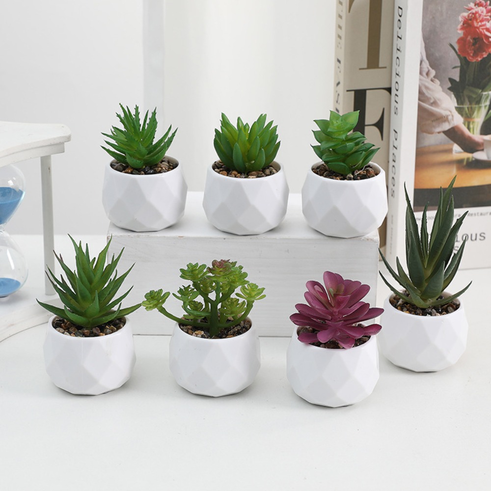 Wiecznie zielone sztuczne sukulenty symulacja plastikowe sztuczne rośliny małe rośliny doniczkowe kaktusy sukulenty Bonsai strona główna