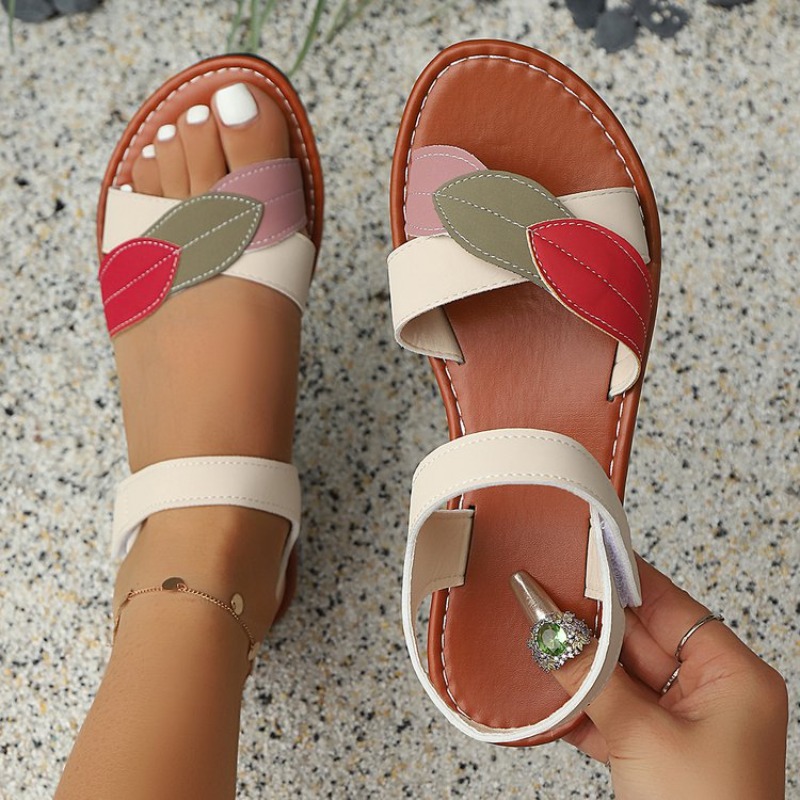 Damskie sandały na zewnątrz, miękkie, oddychające, codzienne, płaskie buty, damskie sandały plus size, wygodne letnie obuwie.
