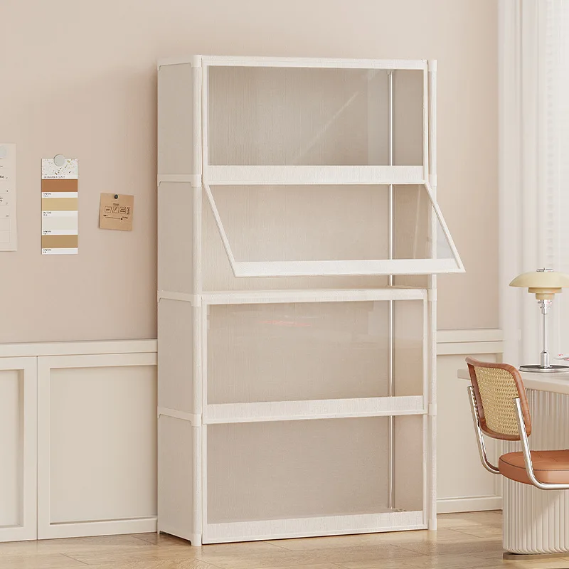 DSA Bookcase Shelf Household Book Storage File Cabinet Floor to the wall Student dormitory Dust-proof bookshelf with cabinet