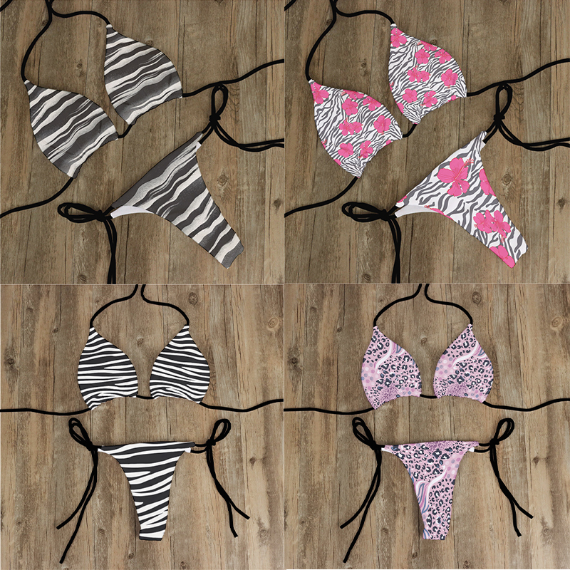Traje de baño con estampado de animales para mujer, Bikini Sexy, calzoncillos, Tanga, bañadores, ropa de playa, bañadores sexys para mujer