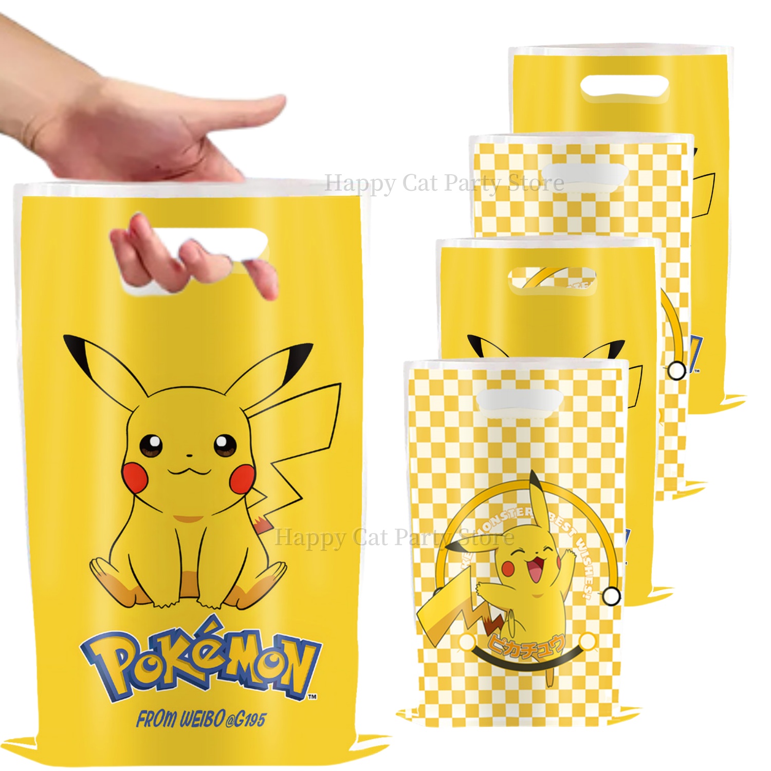 Bolsa de regalo de cumpleaños con tema de Pokémon, figuras de Pokémon, bolsa de dulces de Pikachu, embalaje de regalos de Pokémon, recuerdos de fiesta, suministros de juguetes para niños