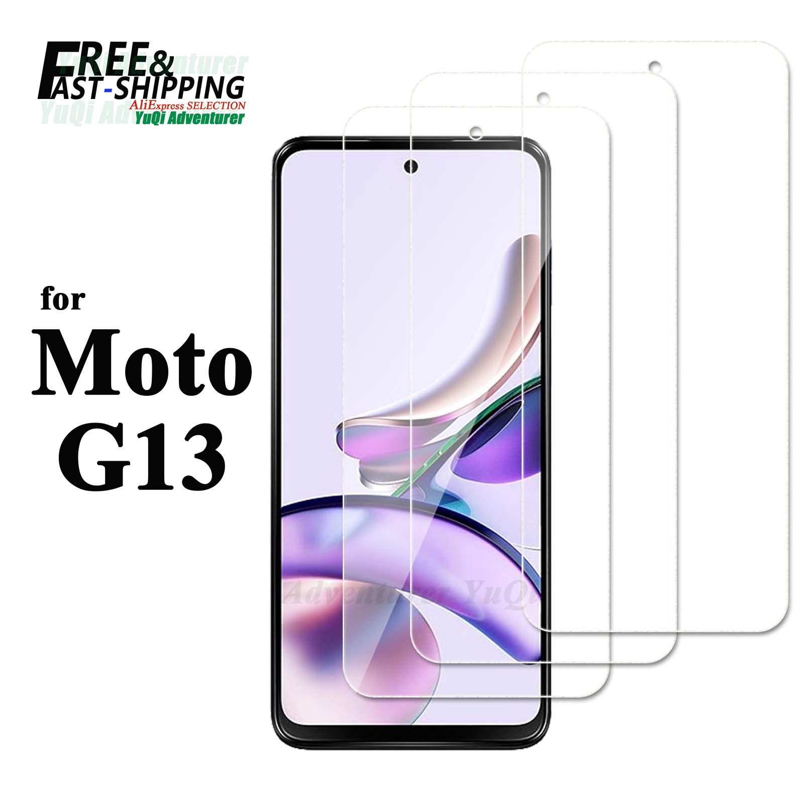 Protecteur d'écran pour Motorola Moto G13, verre trempé, haute teneur en aluminium, 9H HD, étui Transparent amical