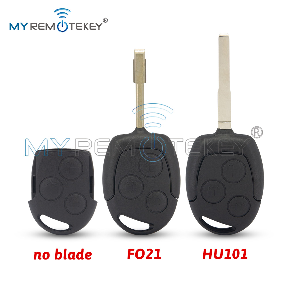 REMTEKEY Fernbedienung Autoschlüssel Shell Case Fob HU101/FO21 Uncut Blade für Ford Fiesta Focus C-max Fusion Mondeo 3 Tasten