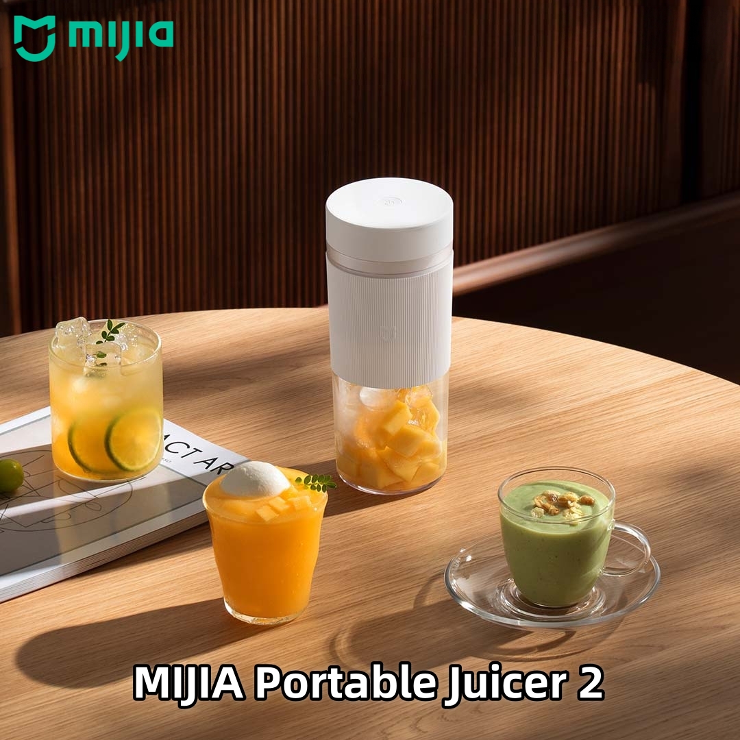 Liquidificador Portátil Mijia 2, Liquidificador Automático de Frutas, Carregamento Tipo-C, Lavagem Automática, Capacidade de 300ML