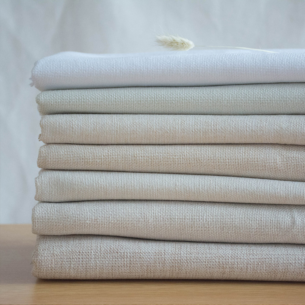 Tecido orgânico áspero de linho de algodão 50x150cm respirável para fazer vestido de verão fronha saco de armazenamento materiais de artesanato de fundo