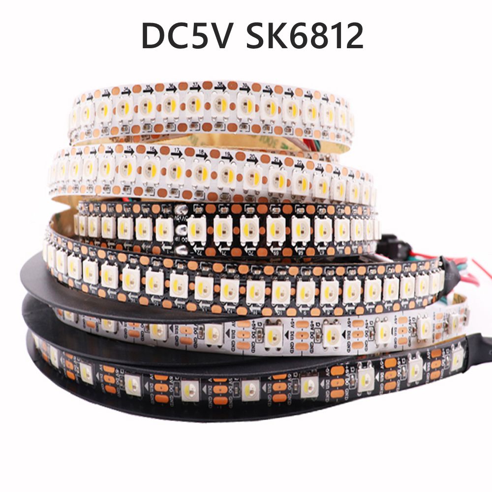DC5V SK6812 RGBW(Similar WS2812B) 4 In 1 30/60/144 Leds/Pixels/m Individual Addressable Led Strip Light 1-5M IP30/IP65/IP67