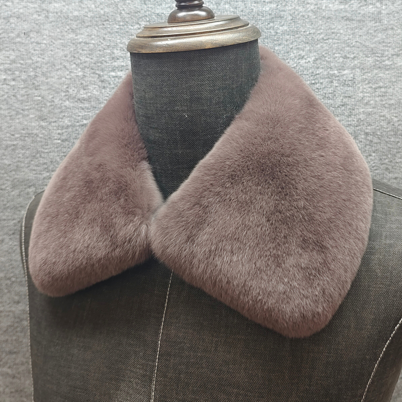 2025 inverno real gola de pele de coelho luxo pele natural gola quadrada cachecol de pele peluda pescoço mais quente para jaqueta mulheres homens cachecóis de pele