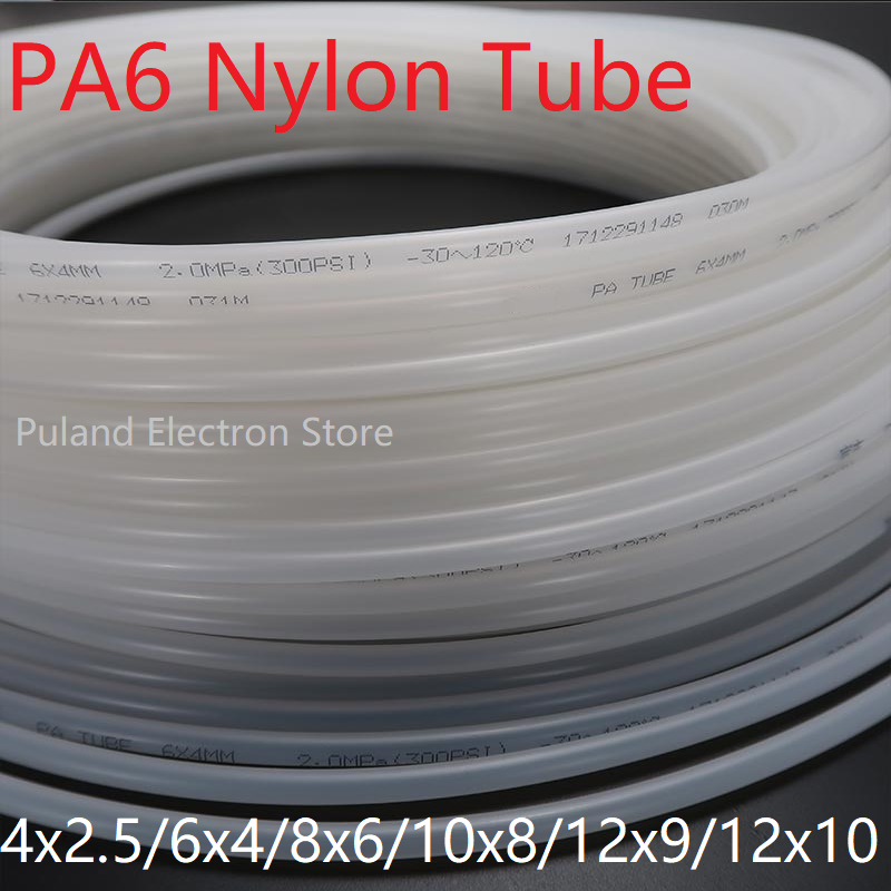 1M/3M Hogedruk PA6 Nylon Buis Diameter 2.5 4 6 8 9 10 12 mm Pneumatische Luchtcompressor Gladde Stijve Polyamide Olieleiding