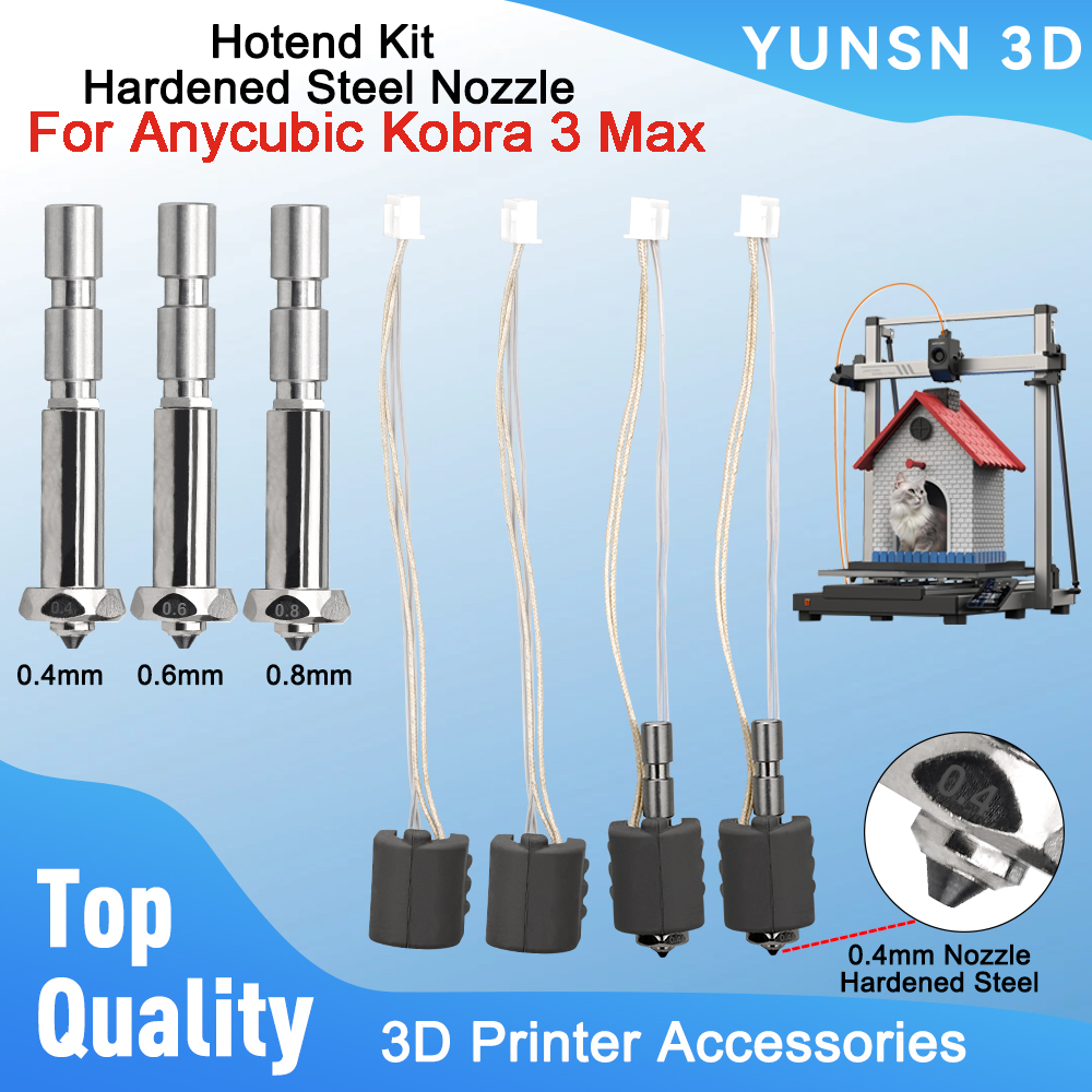 Voor Anycubic Kobra 3 Max Hotend Kit Geïntegreerde Bimetaal Gehard Stalen Mondstuk Keramische Verwarming Component 3D Printer Accessoires