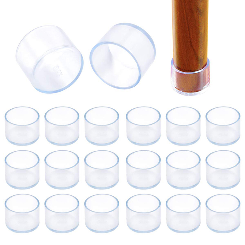 Lot de 4, 12 ou 20 pièces de protège-pieds de chaise en Silicone transparent, protège-pieds de meuble, de Table, antidérapants, accessoires ménagers