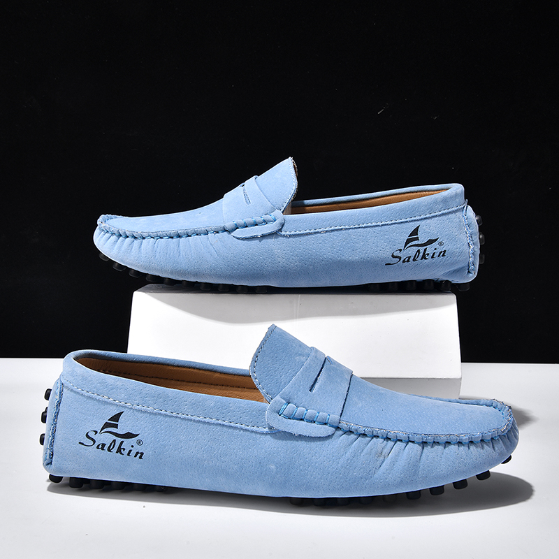 Qualidade masculina camurça deslizamento em mocassins moda leve respirável wallking sapatos de condução conforto moda ao ar livre tênis masculinos