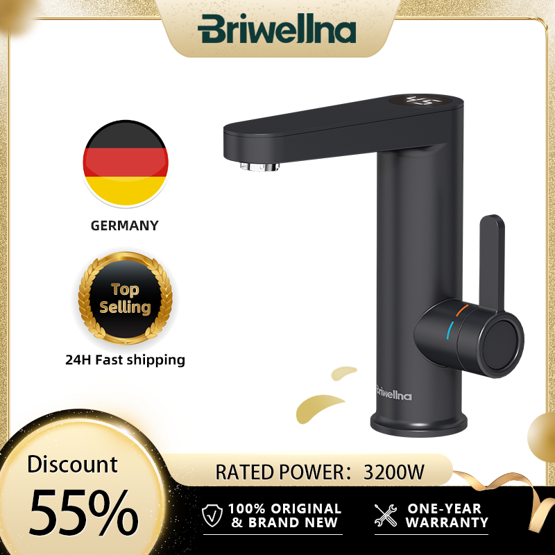 Briwellna-calentador de agua eléctrico para el hogar, grifo de lavabo 2 en 1, sin depósito, Géiser, 220V, instantáneo