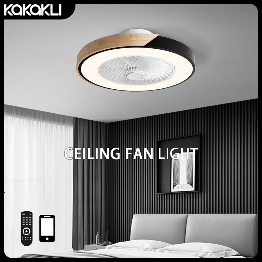 52CM Ceiling Fan Light Smart APP+remote Control Fan Bedroom Dining Room Wooden Ceiling Fan with Lights DC Motor Ceiling Fans