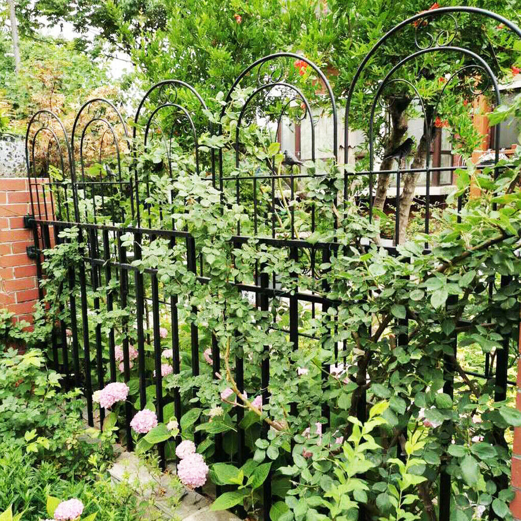 Clôture en treillis de jardin en métal antirouille, support de panneaux de fleurs pour plantes grimpantes, bordure de bord d'écran, 83 po de haut, 2 pièces
